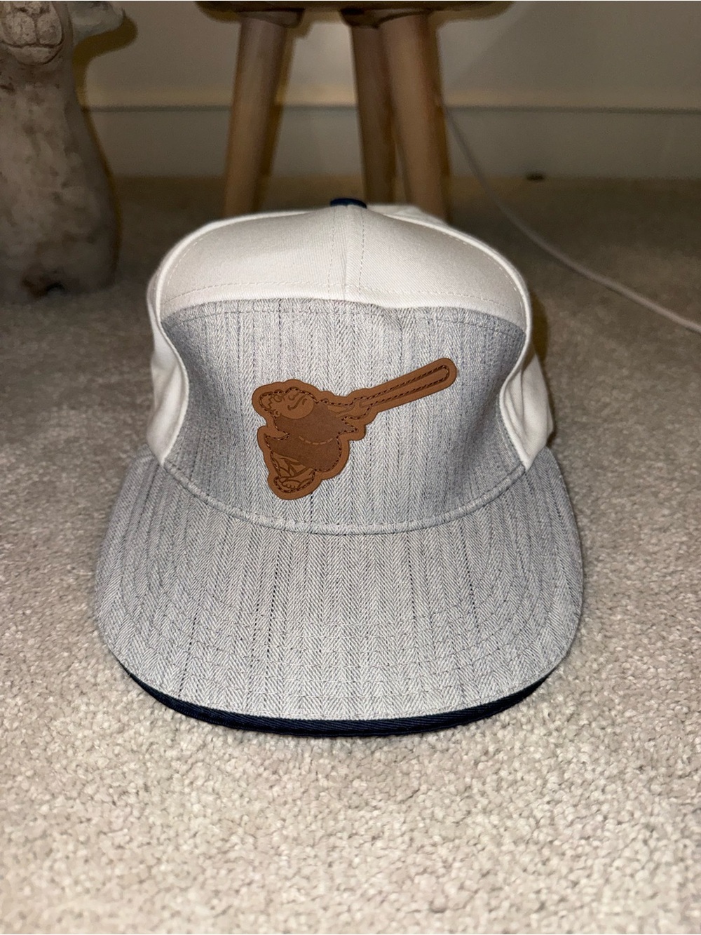 MLB San Diego Padres Swingin’ Friar Logo Strapback White & Grey Baseball Cap